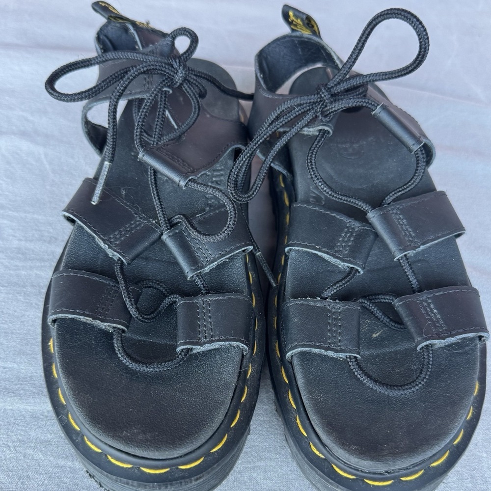 Size 7 - Dr. Martens Nartilla Platform Black Gladiator Sandals Women's - Picture 3 of 8